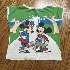 VTG Disney Kids Mickey And Minnie College Sweethearts Shirt Size Small