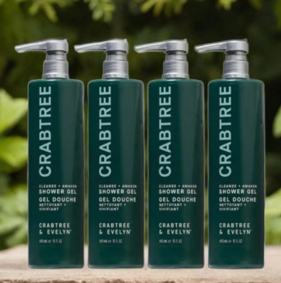 4 x Crabtree & Evelyn Cleanse + Awaken Shower Gel 15Fl. [443ml