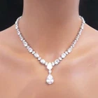Perfect Pear & Oval Shape 110.21CT Cubic Zirconia Beautiful Engagement Necklace