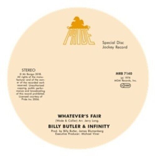 Billy Butler & Infin - Whatever'S Fair / Simple Things [Vinyle 7" neuf] - Photo 1/1