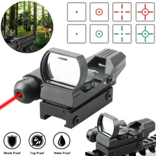 Tactical Red Dot Holographic Reflex Sight Scope 20MM Rail W/ Red Laser Sight US