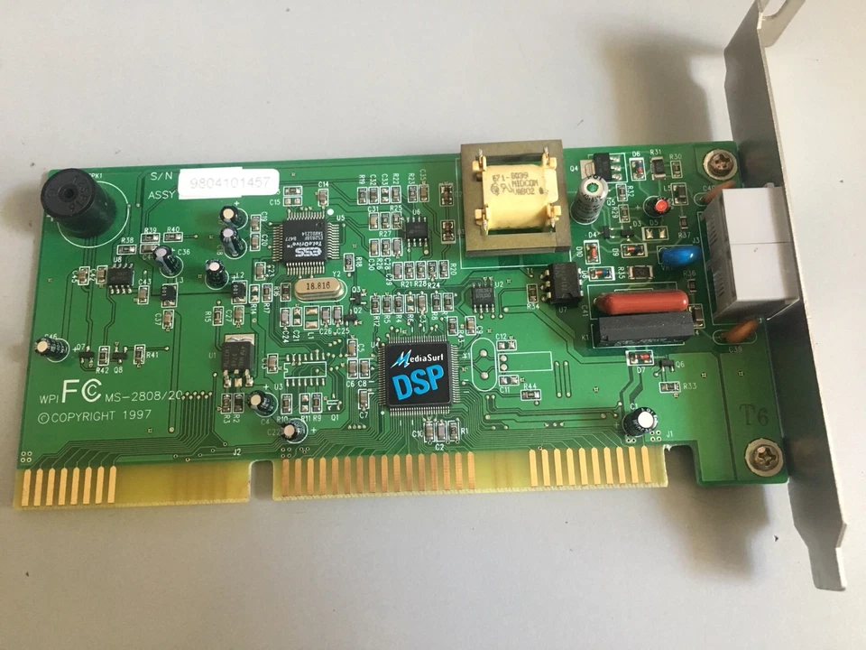 MS-2820, Newcom 16-bit ISA Computer Internal Fax Modem V.90 56K Win 95/ 98, New - Image 4 of 4