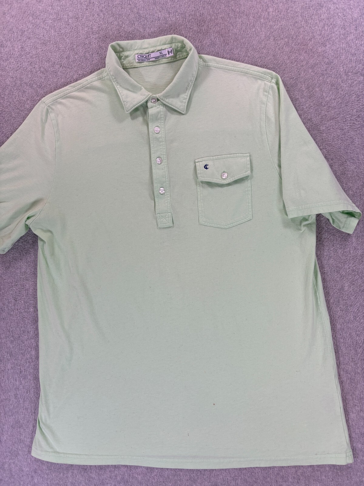 Criquet PLAYERS Short Sleeve Cotton Polo Shirt (Men's XL) Green