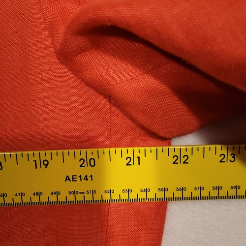 Vintage Lord & Taylor Jacket Women 12 Coral Pink Linen Lined 80's Boxy Blazer - Picture 5 of 13