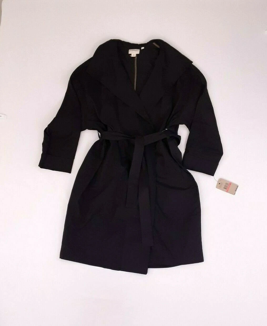 $495 Pure DKNY Black Belted Long Trench Coat Unlined Long SleeveSize P /XS-S
Opens in a new window o
