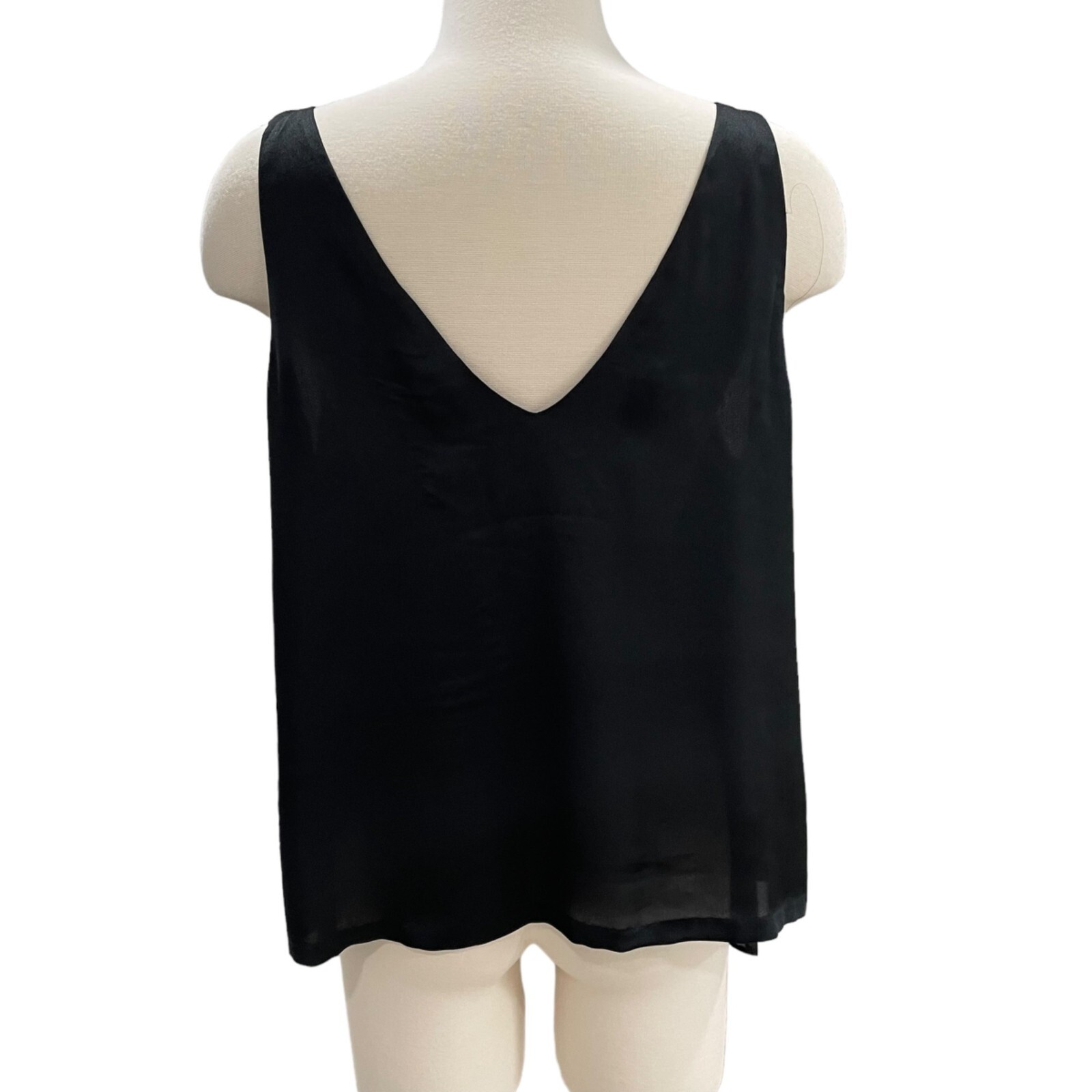H & M Women's Black Tank Top SZ 14 Whimsygoth Lightweight Summer Elegant Silky