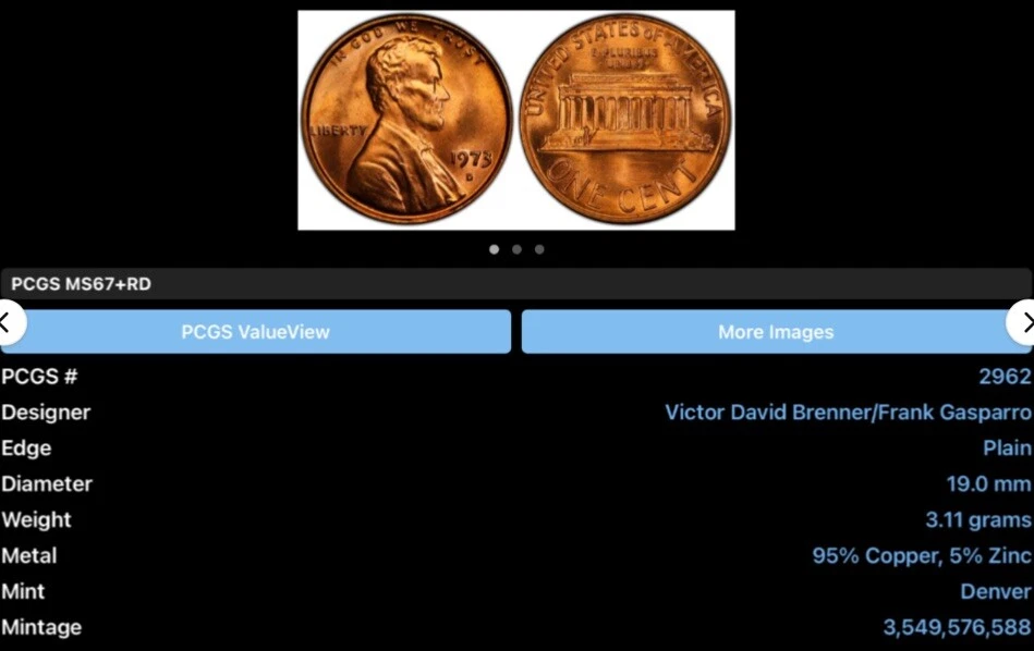 1973 D Lincoln Memorial Penny 1 Cent RD Uncirculated Stunning - Image 4 of 4