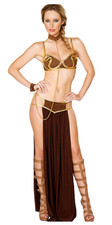 Sexy Women Princess Leia HalloweenCosplay Bra Tops Dress Bikini  Costume Props
