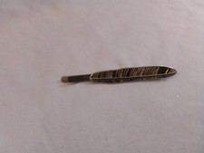 Vintage Feather Design Bobby Pin Hair Accessory Gold Tone