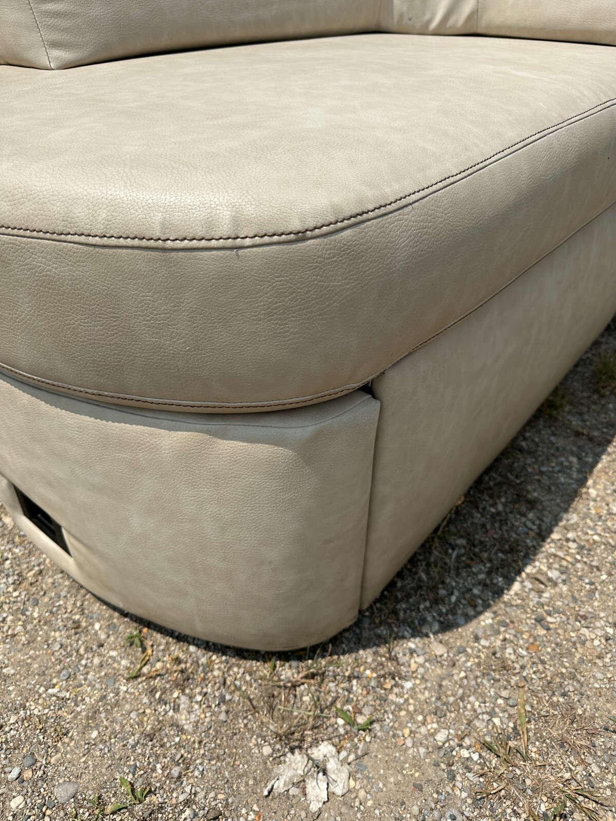 Flexsteel RV Ultraleather CREAM Euro Booth bed Boat Motorhome