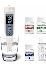 ERICKHILL pH Meter, High Accuracy ±0.01 pH Tester with Calibration Solution 💦