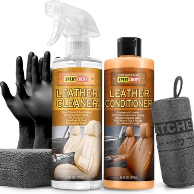 XPERTCHEMY Leather Cleaner and Conditioner Kit, Care for Car Seats,... 