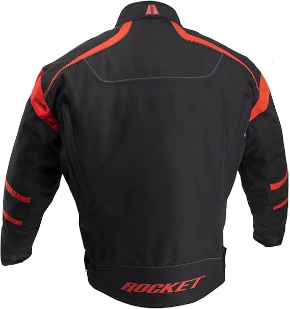 Chaqueta de motocicleta impermeable Joe Rocket Crossfire para hombre negra/roja Lg P/N: 2105-5104 Foto 2 de 4