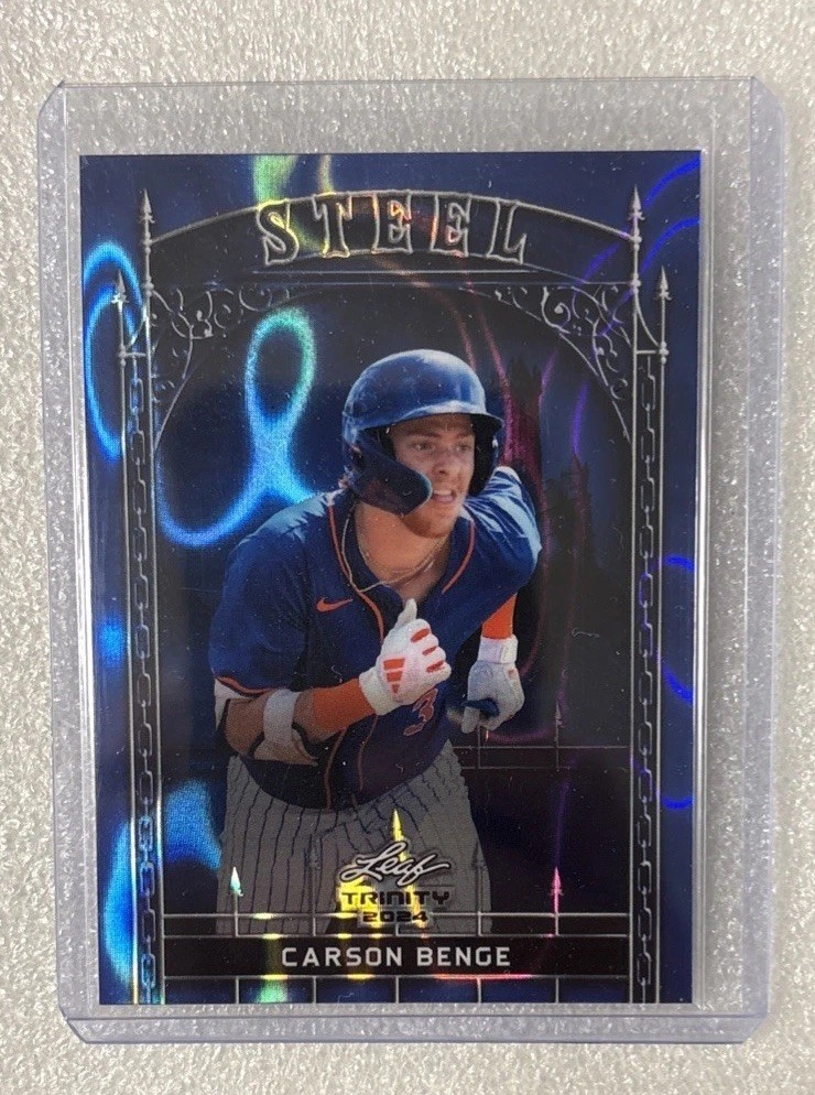2024 Leaf Trinity Baseball Carson Benge #S-18 Steel Blue /99 New York Mets