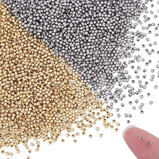 about 3000Pcs 2 Colors Stainless Steel Spacer Beads round Beads 2Mm