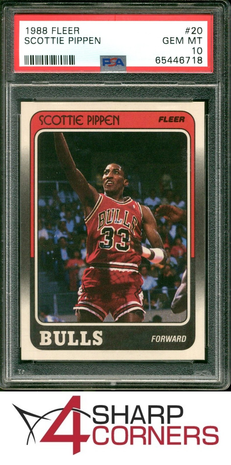 1988 FLEER #20 SCOTTIE PIPPEN RC BULLS HOF PSA 10