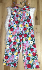 Old Navy Floral Colorful Linen Blend Strappy Twist Front Jumpsuit Womens L NWT