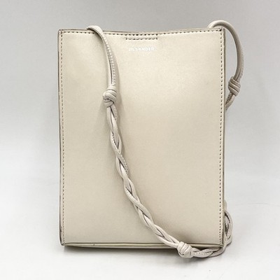JIL SANDER Tangle Small Schultertasche Ivory Leder Crossbody