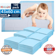Healqu 100x Disposable Baby Changing Pad Liners 17x24" - Soft, Absorbent