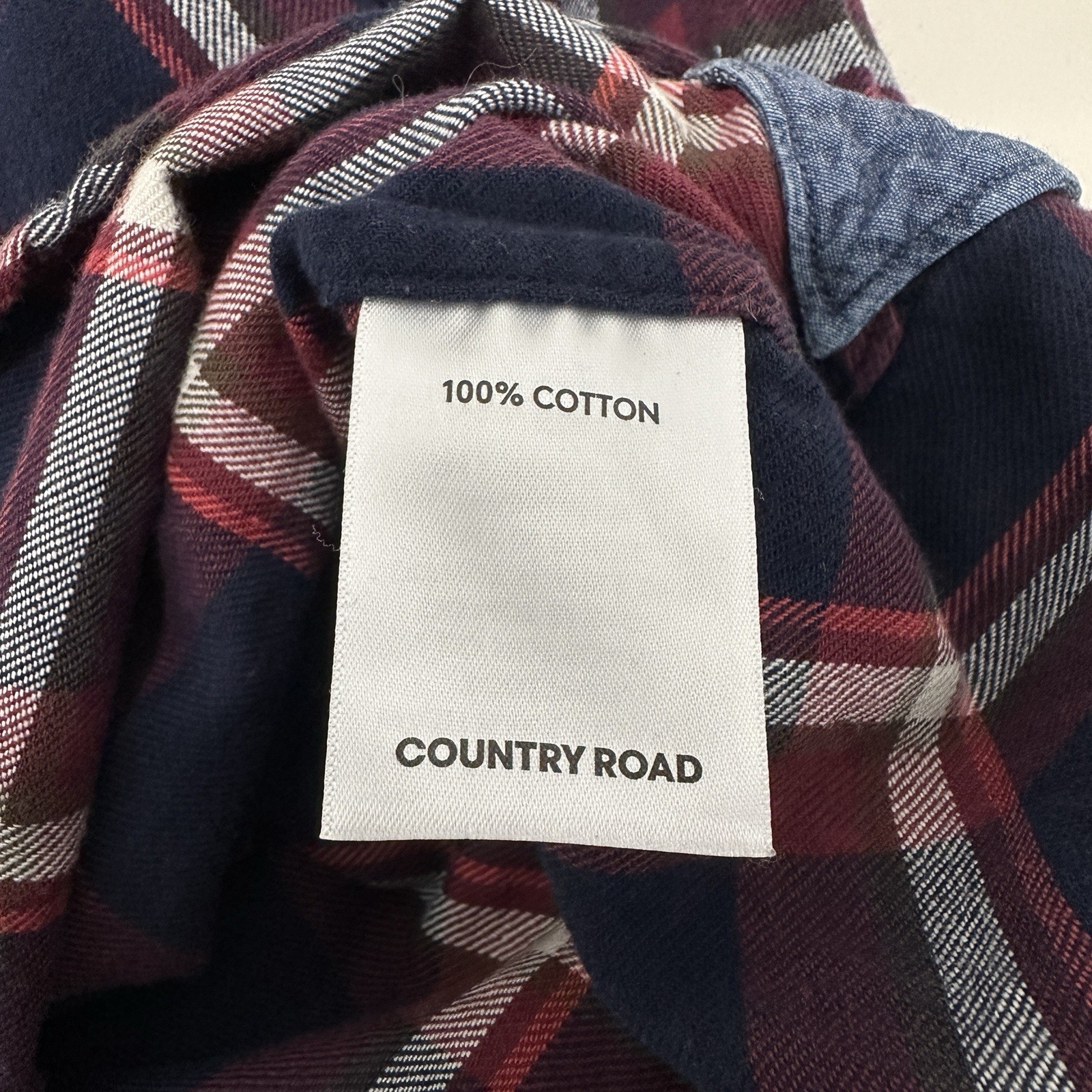 Country Road x Shuttle Notes Shirt Men S Blue/Red Check Button Cotton image 10