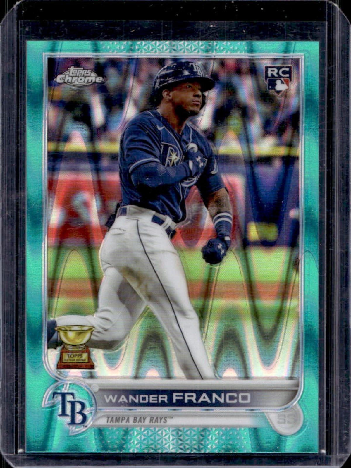 2022 Topps Chrome Sonic Wander Franco RC Aqua RayWave Refractor #106/199 Rays