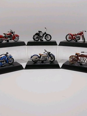 NewRay 1/32 Diecast Set Of 6  Indian Scout Racer And More Motorcycles With CASES