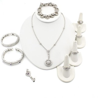 Judith Ripka Sterling CZ Amethyst Pendant Necklace Bracelet Lot of 9 #S4636 4