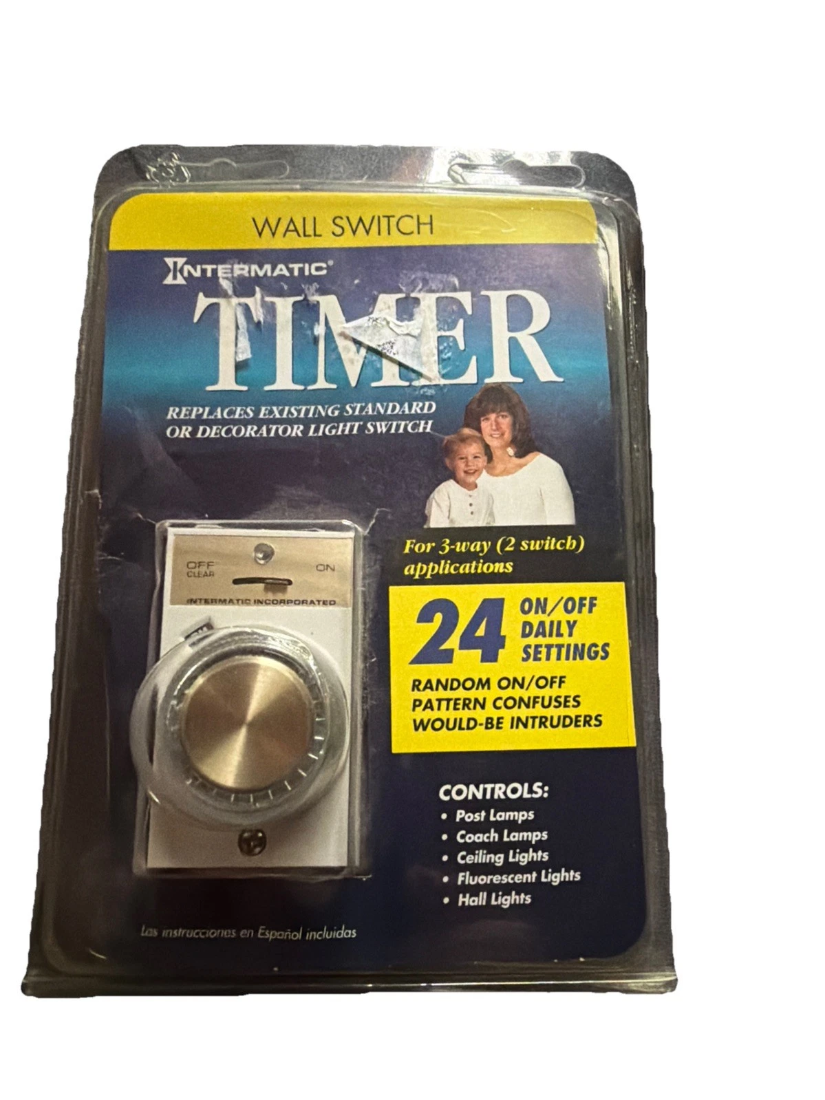 Intermatic WALL SWITCH SECURITY TIMER EJ343C 120V 3-Way 24hr Programmable / NEW