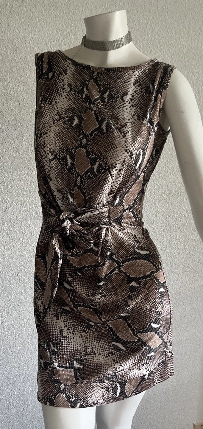 Silk Python Snakeskin Print Sheath Dress DVF Dian… - image 4