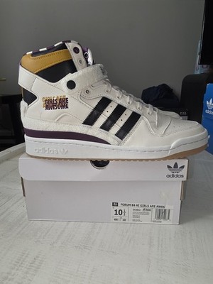 Size 10.5 - Girls Are Awesome x adidas Forum High Cloud White Purple