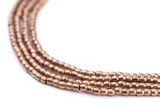 Copper Tiny Oval Beads 2mm 24 Inch Strand