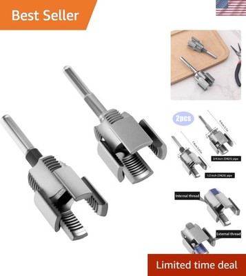 2Pcs 1/2'' 3/4'' Water Pipe Threading Tool Integrated Internal & External Pipe