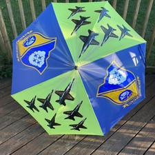 Blue Angles US Navy Beach Umbrella Sun Shade Thunderbird Fighter Jet Vintage