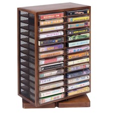 Cassette Tape Storage Box, Wood Cassette Rack, Wooden Cassette Tape Holder 36...
