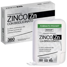 ZINCO Integratore 360 Microcompresse Zinco Bisglicinato con Alto Dosaggio
