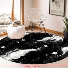 100cm*100cmNon-Slip Resistant Round Mat - Machine Washable 100% Polyester Indoor