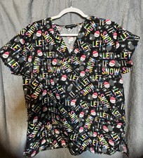 Cassandra Women's Large Christmas Scrub Top