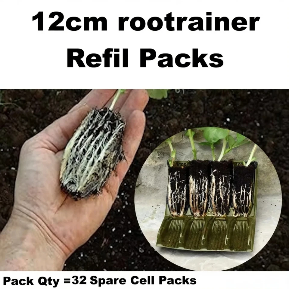 32 x Rootrainer Refill Books 128 Cell 12cm Deep Propagator Root Trainer Haxnicks