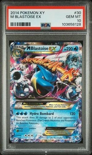 2014 POKEMON XY #30 M BLASTOISE EX PSA 10