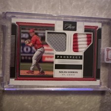 2022 Panini Three and Two Nolan Gorman #PDJ-NG Prospect Dual Jerseys 31/49  RC