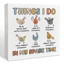 Funny Chicken Coop Desk Wood Decor Sign for Kitchen Garden Yard, Funny Chicke...