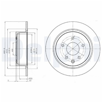 2x Delphi Scheibenbremse hinten 432067Y000 432069W000 432069Y000 26038527