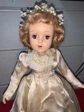 Beautiful Vintage 17” Early Sweet Sue Hard Plastic Bride Strung Doll