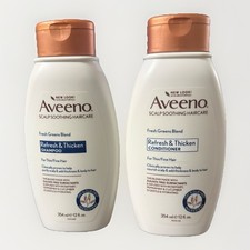 2PK Aveeno Fresh Greens Blend Refresh Thicken Shampoo  Conditioner, 12 Fl Oz