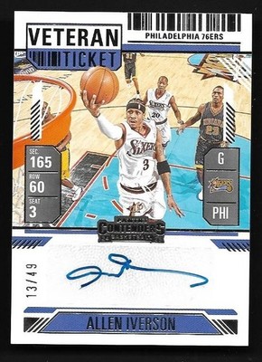 2024/25 Contenders Veteran Ticket AUTO Allen Iverson 76ERS/Sixers #d 13/49