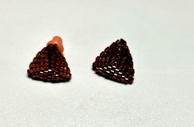 SE-53-14K 14ct 585 Gold Stud Earrings Geometric Pyramid 1.64g   Minimalist Jewel