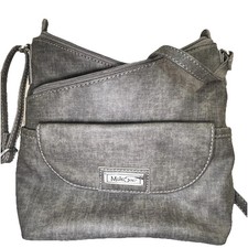 MultiSac Gray Crossbody Bag Purse Handbag Zip Pockets Adjustable Strap Clean