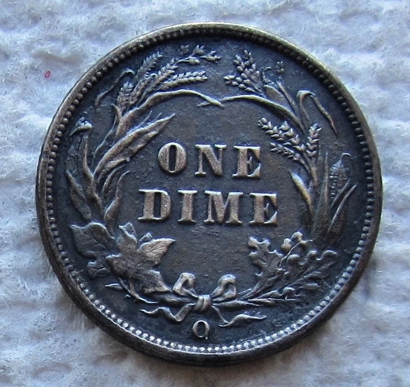 1897-O Barber Silver Dime Rare Key Date New Orleans XF AU Corroded Cleaned - Image 2 of 4