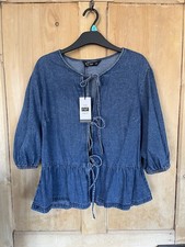 F&F Tie Front Denim Top Size 12 BNWT