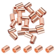 25pcs 1/16"/ 1.5mm Wire Rope Stop Sleeve Copper Crimping Loop Sleeve End Gold